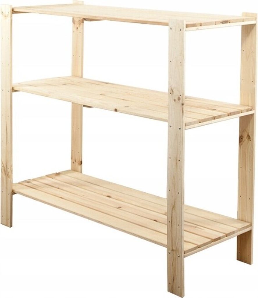 Holzregal WOODLAND | HxBxT 115x120x50cm | Fachlast 120kg | 3 Fachboden | Kiefernholz | Natur