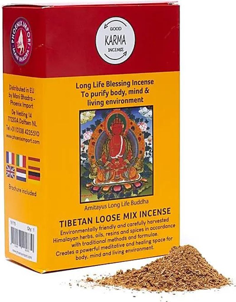 Tibetisches Räucherpulver „Long Life Blessing“ – ±130–140 g, 3er-Set