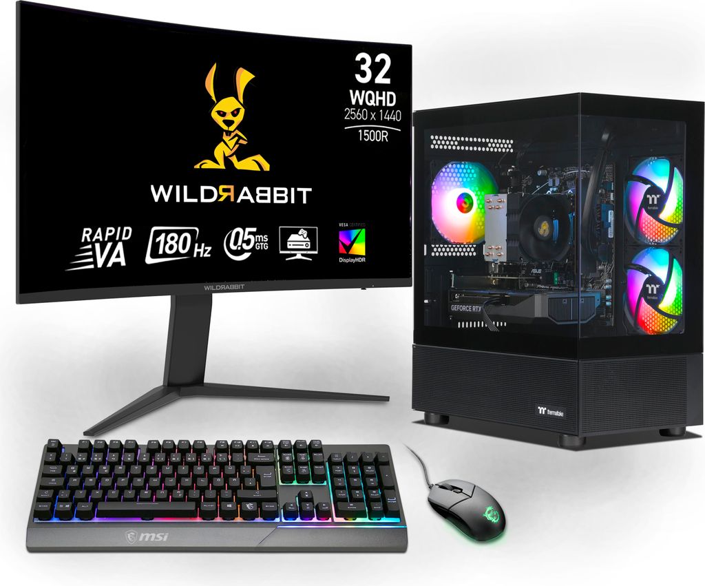 Ankermann Thermal Gaming Bundle, AMD Ryzen 7 8700F, Nvidia GeForce RTX 5060 Ti 16GB, 16GB DDR5 RAM, 1TB NVMe SSD, Windows 11, WLAN, Wildrabbit GMX ...