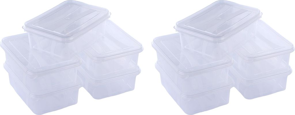 10 Stück - Aufbewahrungsbox - 164 x 118 x 52 mm 0,7L Volumen
