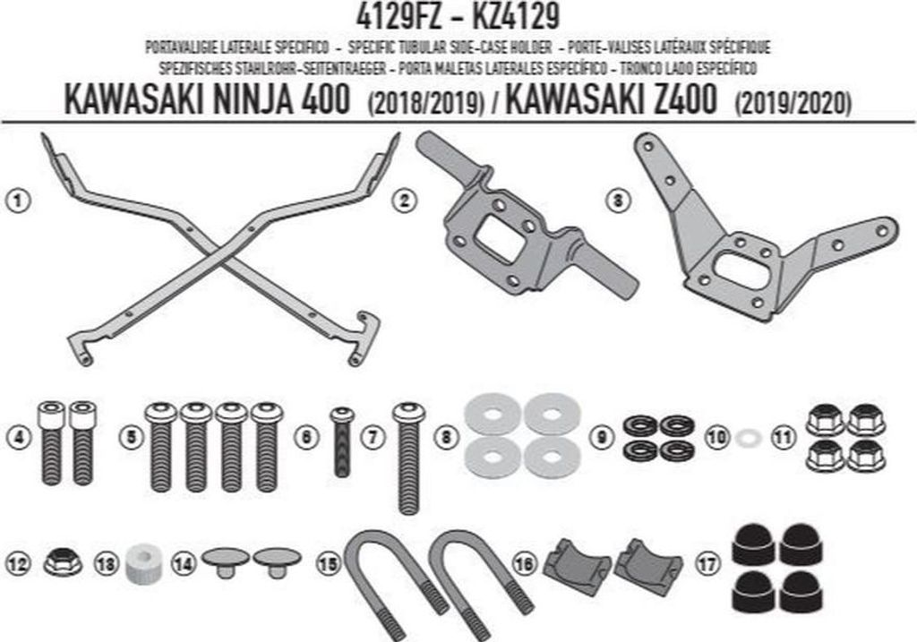 Stelaż Kappa pour Kawasaki Ninja Z 400 (19-20) sans plaque Image du produit 
