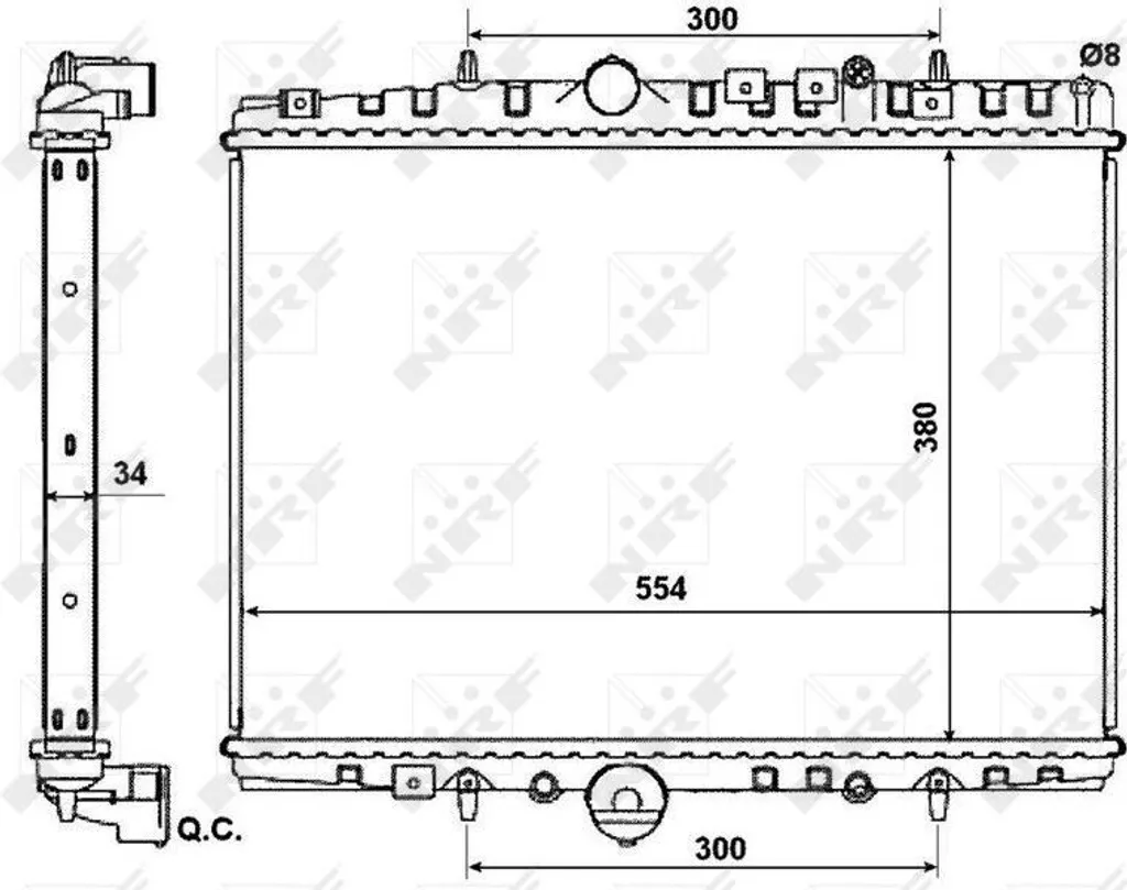 Radiateur moteur NRF 53787 en aluminium haute densité pour Peugeot 406