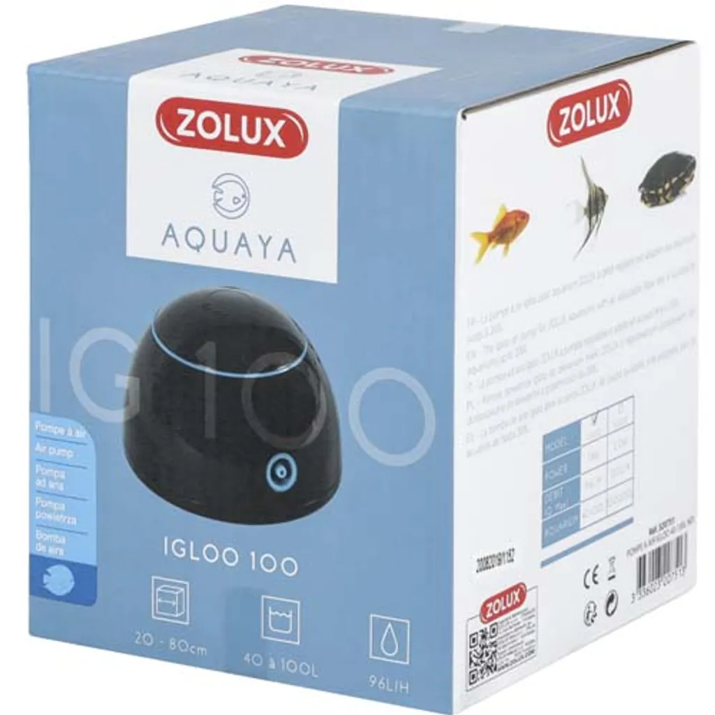 Aérateur d'aquarium silencieux Zolux Igloo 100 Z320751 1,8W 100 Litres