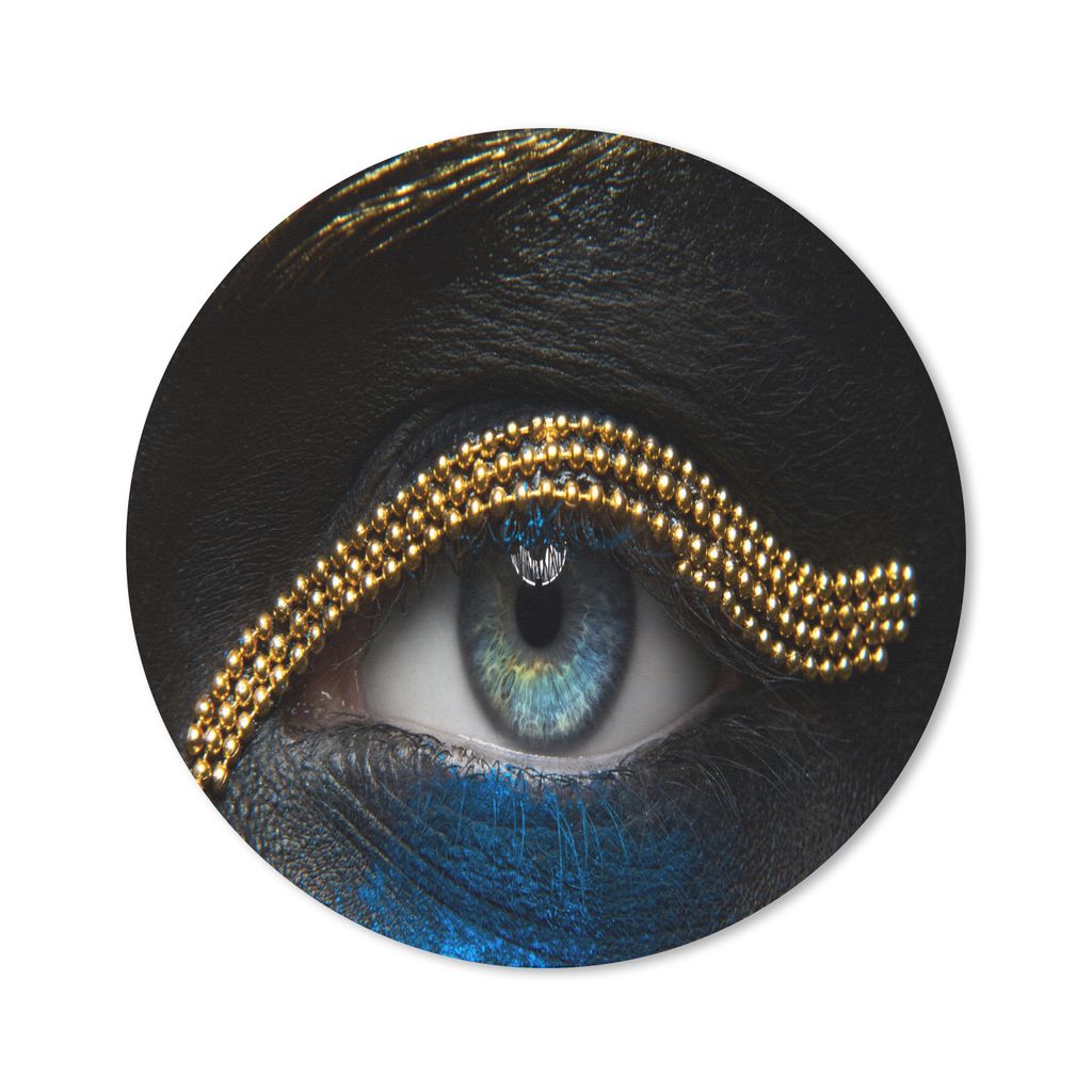 MuchoWow Mauspad Mousepad Frau - Augen - Make-up - Luxus - Gold 20x20 cm - Mousepads - Maus Mat - Pad - Mausunterlage - Schreibtischmatte