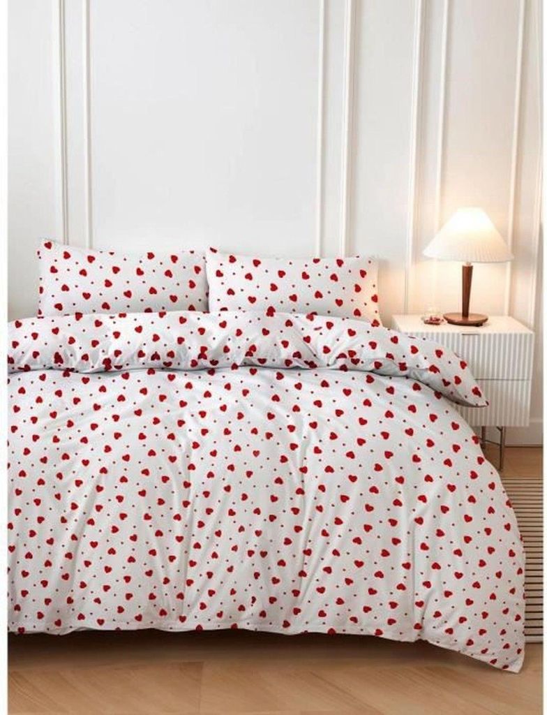 L'Essentiel Linge de Maison, Love Heart, Bettwäschen, Rot, Baumwolle, 240 x 220 cm