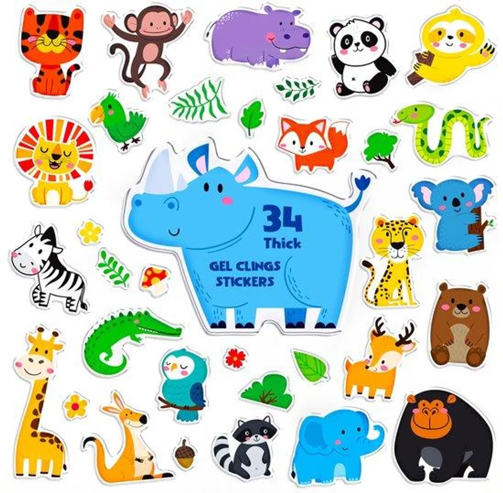 Décoration de vitres pour école et maison, lot 34 stickers amovibles
