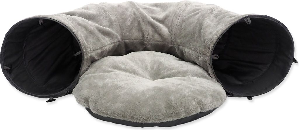 Tunel MAGIC CAT plyšový - tvar U s polštářkem šedý 95 cm Obrázek produktu 