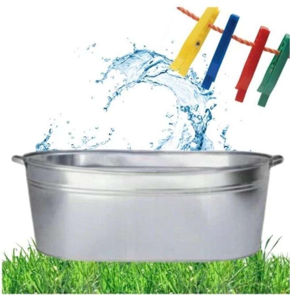Badewanne Verzinkte Zinkwanne Ovale Pflanzgefäße Blumentopf Produktbild 