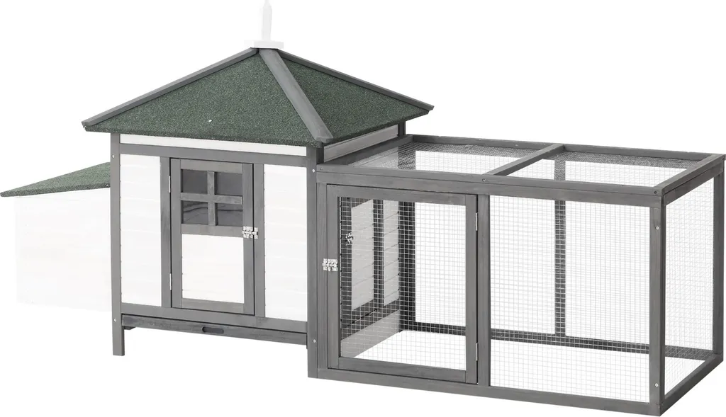 Poulailler de jardin 196 cm avec parcours extérieur pour poules pondeuses