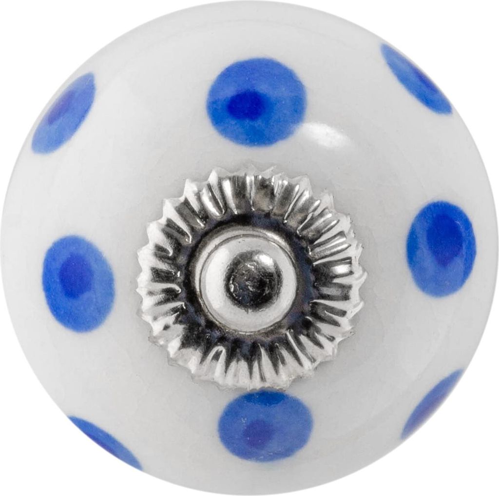 Nicola Spring runder Möbelknopf aus Keramik – Marineblau