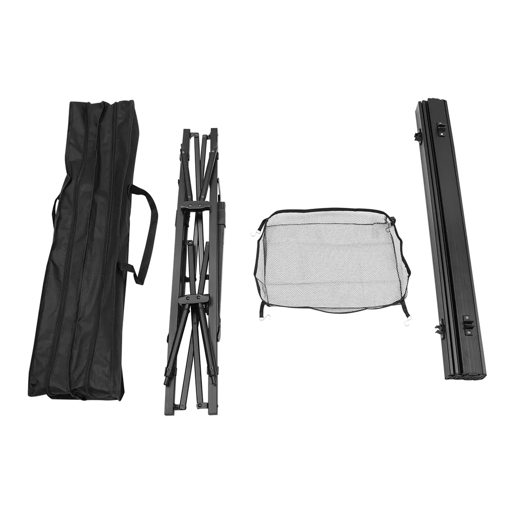 Table de camping stable sur sol irrégulier, pliante et réglable, noire - 5