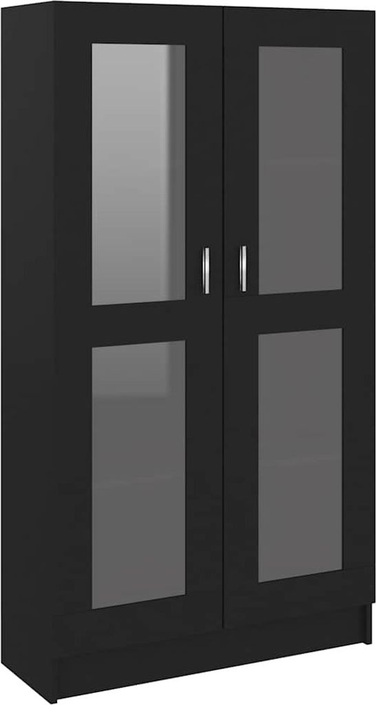vidaXL Vitrinenschrank Schwarz 82,5x30,5x150 cm Holzwerkstoff