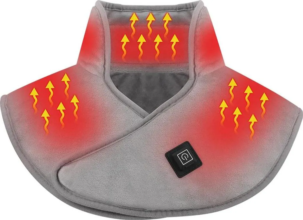 Cuscino Termico USB Grigio: 3 Livelli di Calore per Schiena e Cervicale