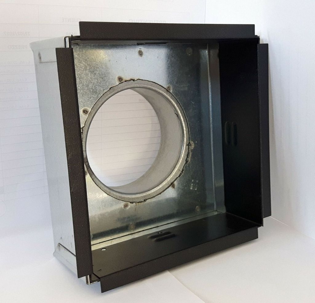 Gegenrahmen, Kasten für Warm-/Kaltluftgitter - 16x28,3 cm (für Gitter L 30 x H 17) - Durchmesser 100 mm