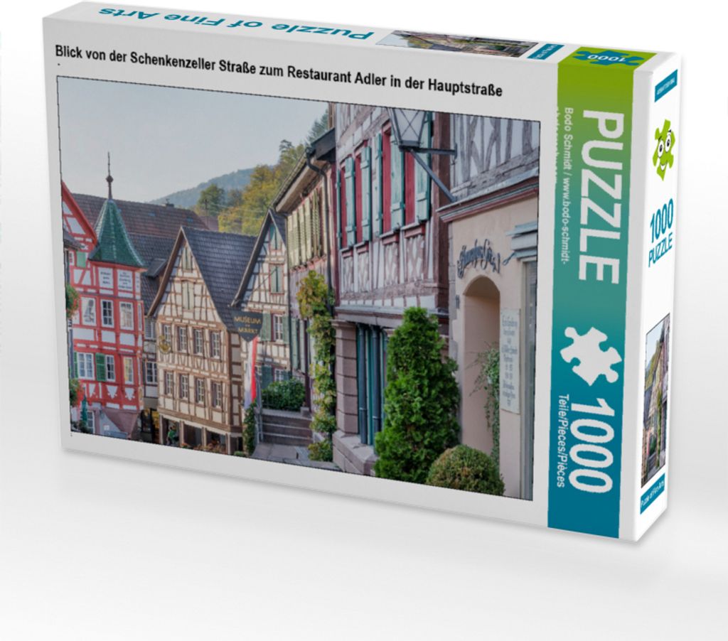 CALVENDO Puzzle Blick von der Schenkenzeller Straße zum Restaurant Adler in der Hauptstraße | 1000 Teile Lege-Größe 64x48cm Foto-Puzzle für gl...