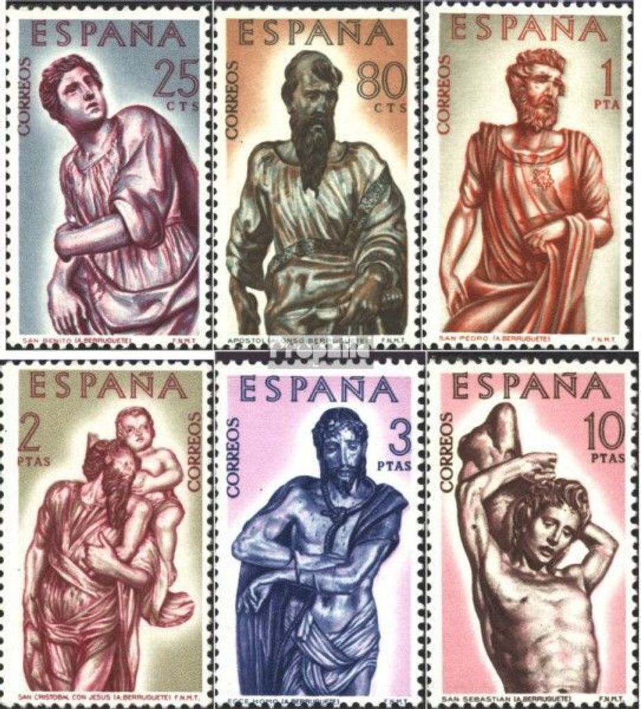 Briefmarken Spanien 1962 Mi 1327-1332 (kompl.Ausg.) postfrisch Holzschnitzereien