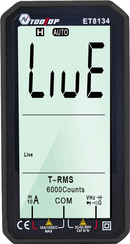 TOOLTOP ET8134 Multimètre Numérique 4,7 Pouces Tension AC/DC et Capacité