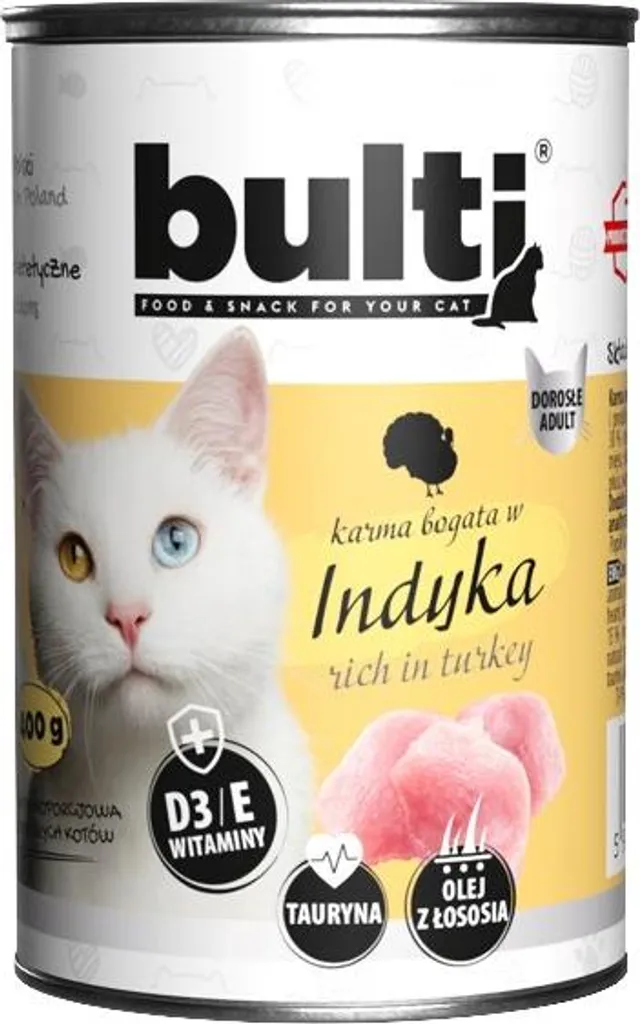 Cibo umido BULTI Tacchino 400g per Gatti | Carne Ricca e Nutriente