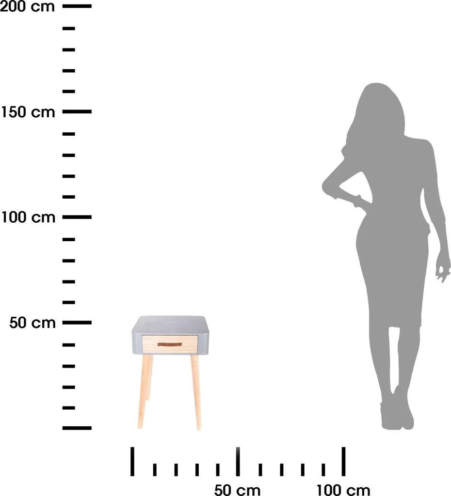Table de chevet 48 cm avec rangement pour optimiser l'espace du lit - 9