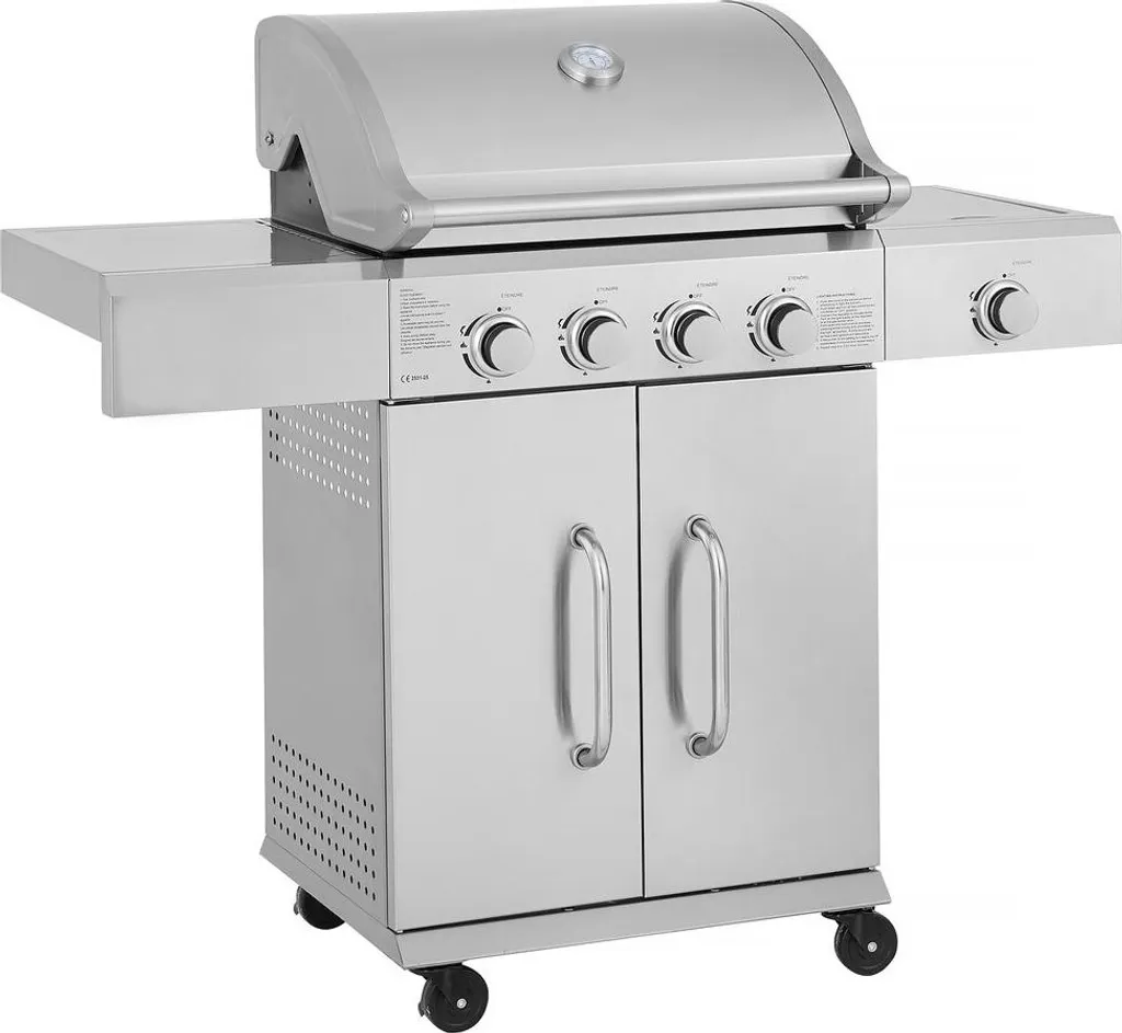 Grand Barbecue gaz familial Brazzo en Inox pour réceptions et fêtes