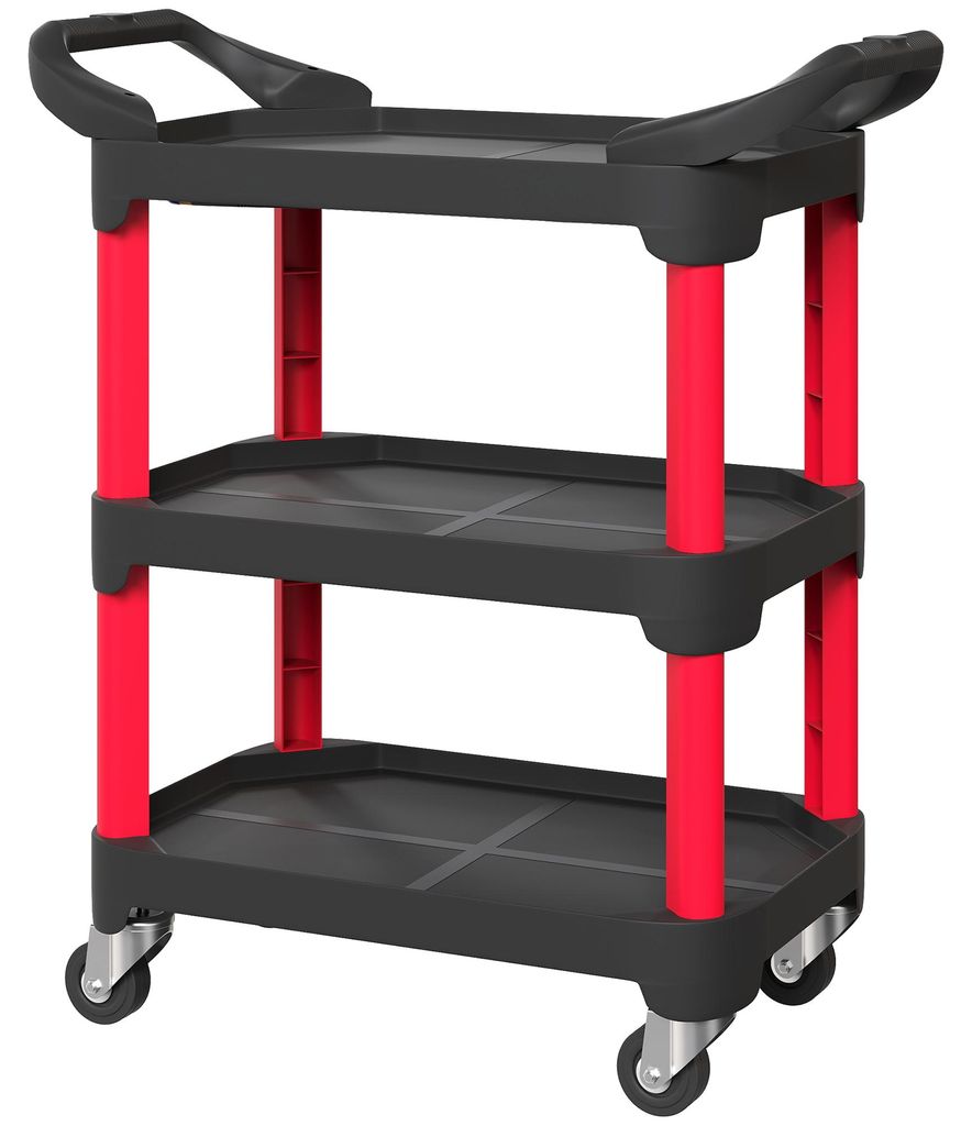 Chariot d'atelier HOMCOM à 3 niveaux avec poignée pour Image du produit 