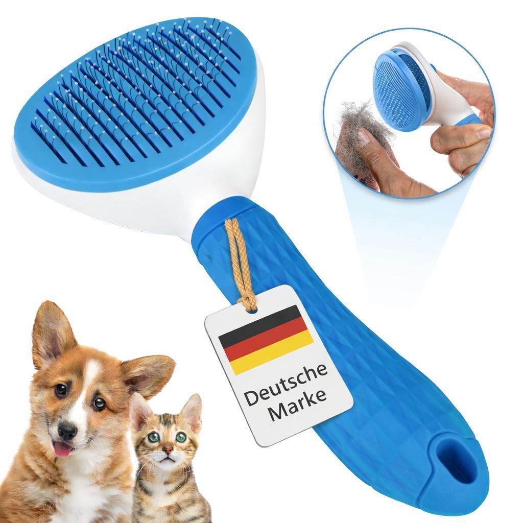 LINUMA Hundebürste, Fellwunder Bürste Hund, Hundezubehör, Katzen Zubehör, Haustier Bürsten, Langhaar und Kurzhaar Fellbürste Katzenhaarbür...