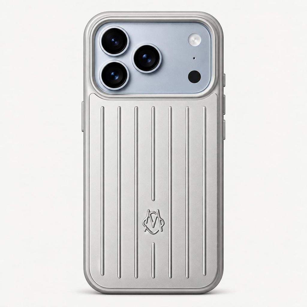Coque pour iPhone 18 Pro Max en aluminium, style RIMOWA, Image du produit  Image générée par une IA