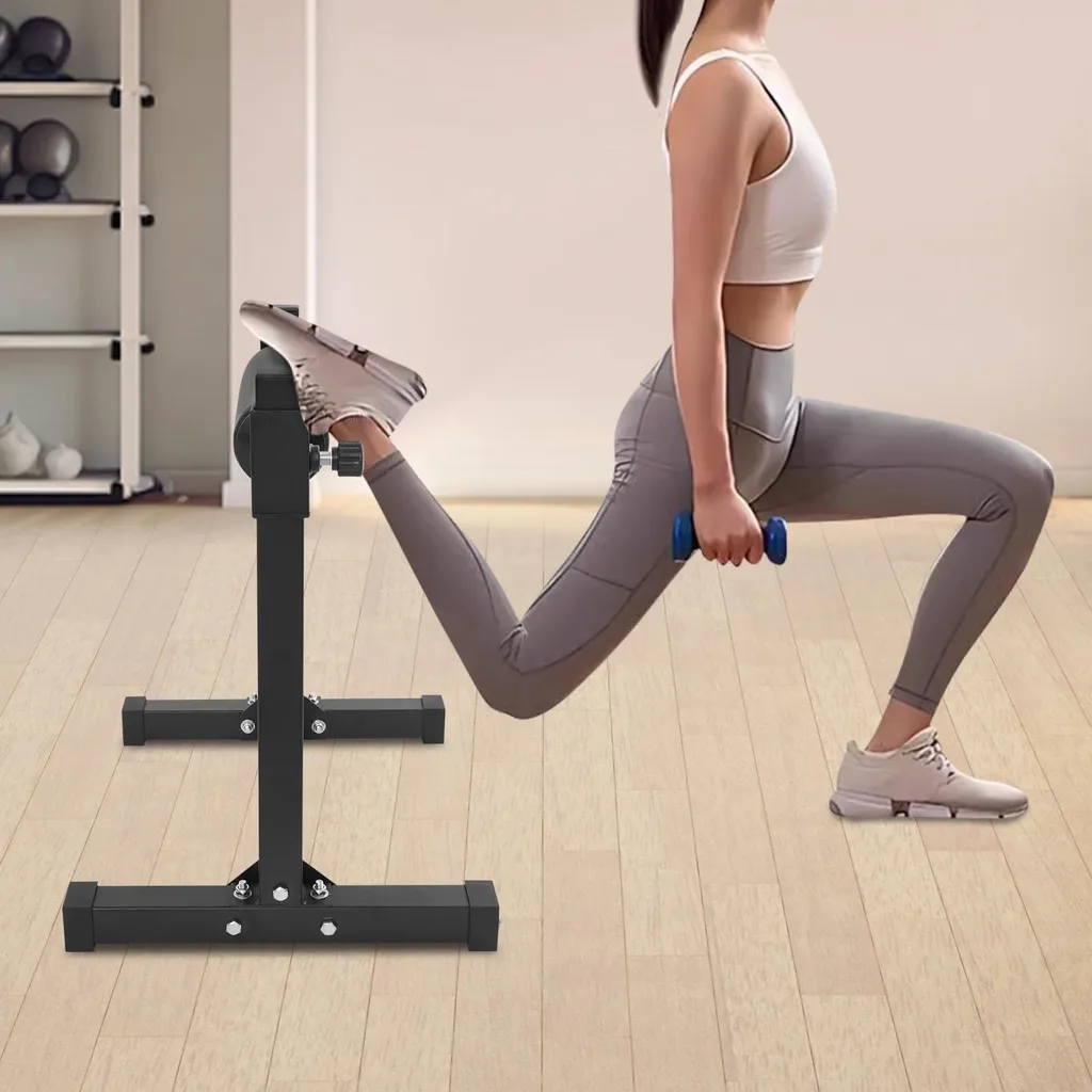 Support de squat à une jambe réglable en acier noir charge max 200 kg