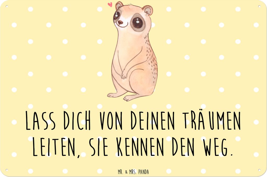 Mr. & Mrs. Panda Wandbild Plumplori Glücklich DIN A3 - Gelb Pastell - Geschenk, Magnetschild, Blechschild, Niedlich, tafel, Glück, Türschild, Lu...