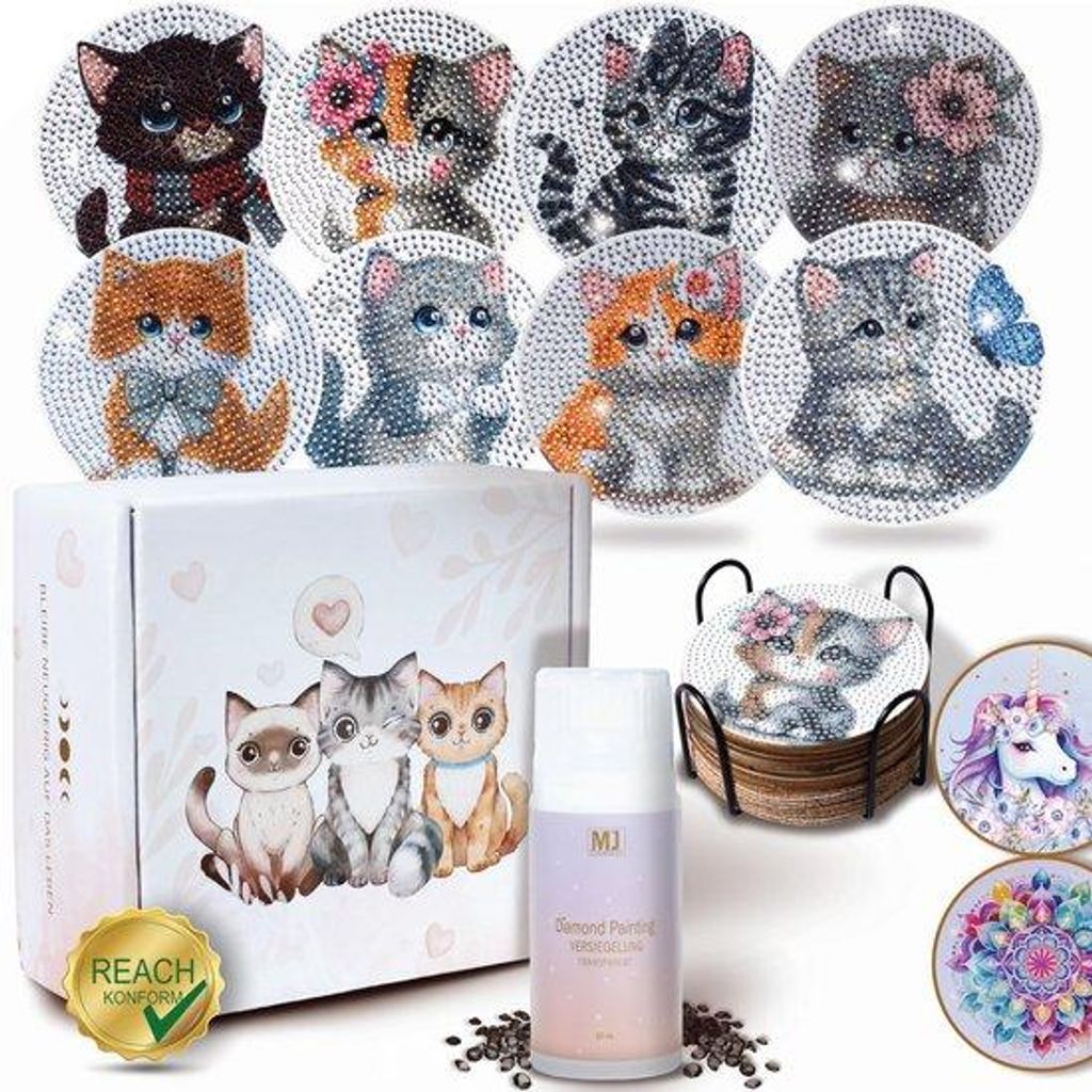 Diamond Painting Set für Erwachsene mit 8 Unterlegern und Schutzbuchse