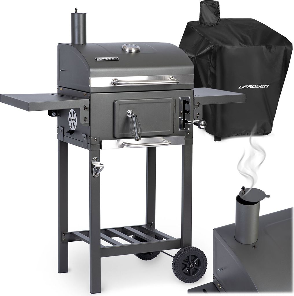 Berdsen BD-892 Gril na dřevěné uhlí s krytem, černý Obrázek produktu 