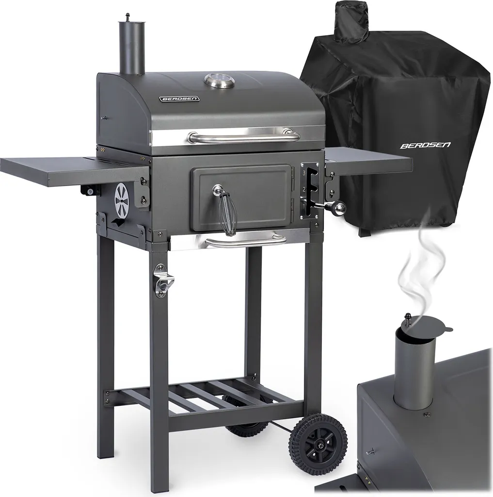 Barbecue charbon avec couvercle anti-flammes pour cuisson parfaite