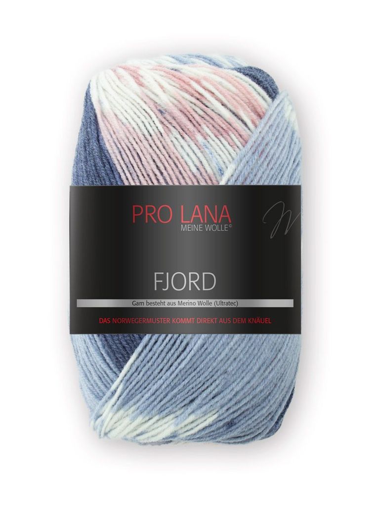 Pro Lana Fjord 100g 94 blau-altrosa-weiß Produktbild 