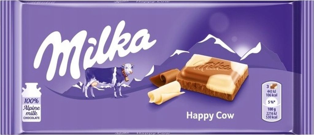Milka Happy Cow Czekolada z Białą Czekoladą z Alpejskiego Zdjęcie produktu 