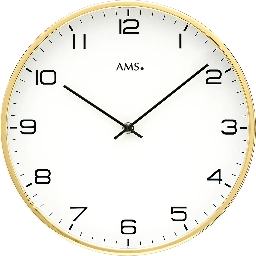 AMS Montre 9657 Pendule Silencieuse en Métal avec Finition Haut de Gamme