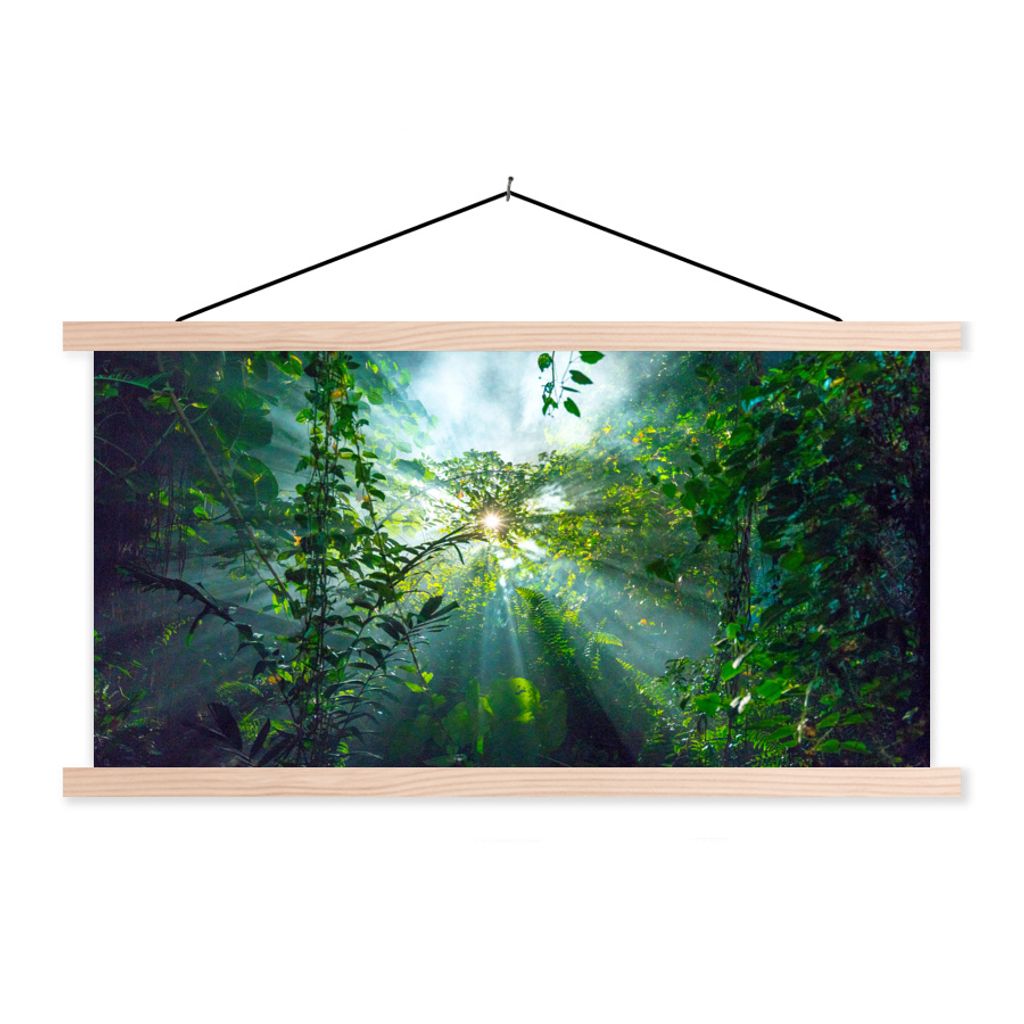MuchoWow Textilposter Kuala Lumpur, Malaysia 120x60 cm mit holzfarbenen Rahmen - Klemmleiste