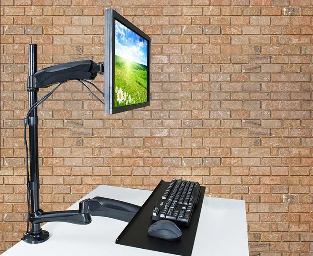Support Écran LCD avec Pince de Table et Porte-Clavier Ergonomique Pro - 9