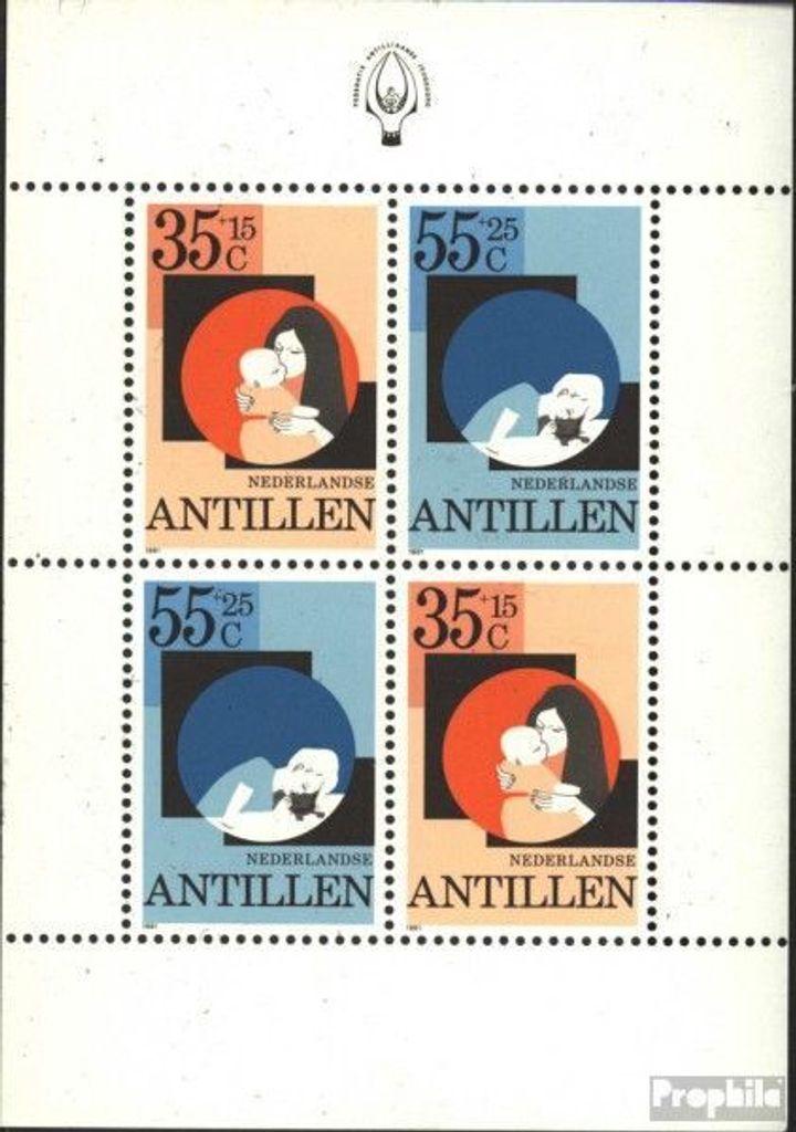 Briefmarken Niederländische Antillen 1981 Mi Block18 (kompl.Ausg.) postfrisch Jugend