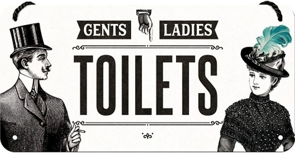 Nostalgic-Art - Panneau à suspendre - Attention - Toilettes Image du produit 