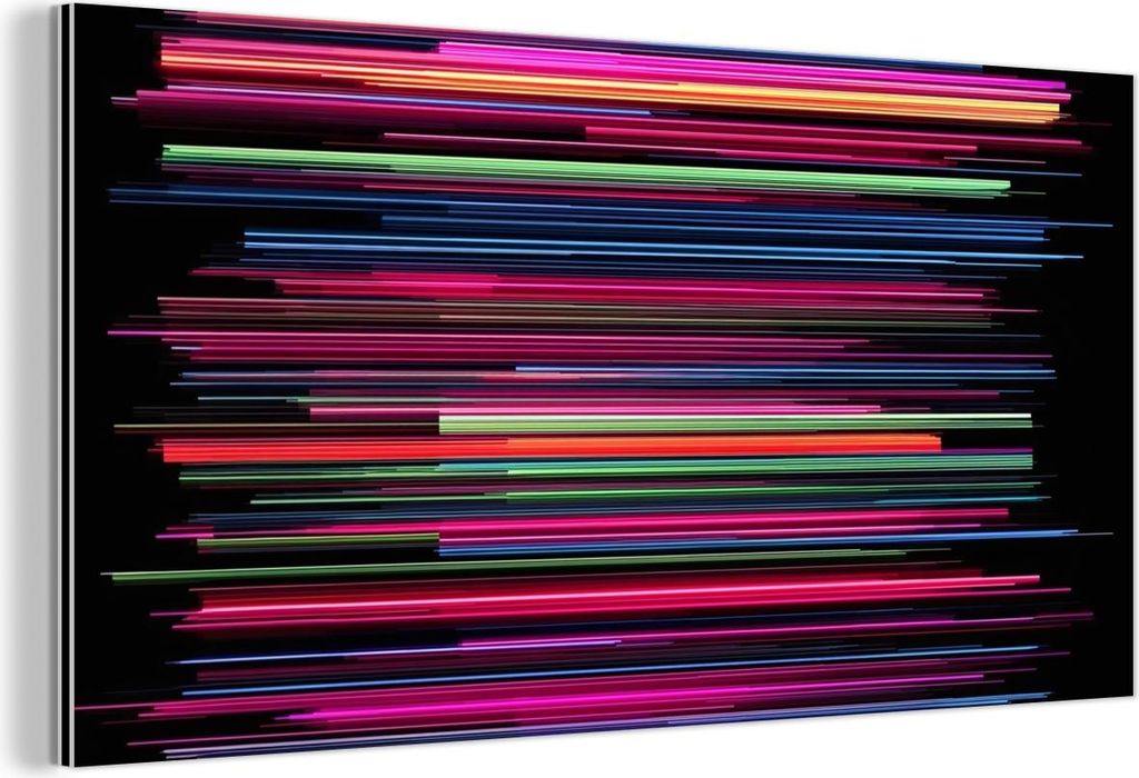 MuchoWow Wanddekoration Metall Metallbild Wandkunst 40x20 cm Spiele - Abstrakt - Linien - Horizontal - Farbenfroh MuchoWow Aluminium Gemälde - Bil...