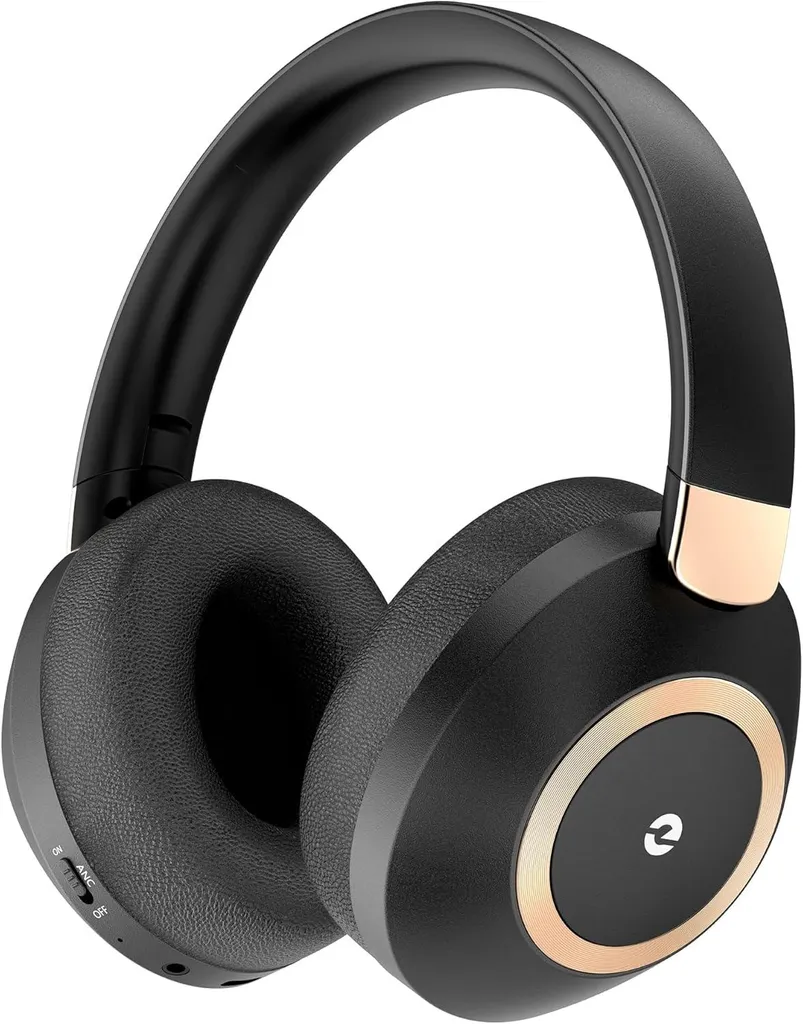 Cuffie over ear con cancellazione del rumore, 100 ore di riproduzione Cuffie Bluetooth 5.3 con modalità ANC, audio ad alta risoluzione, bassi profondi, cancellazione attiva del rumore