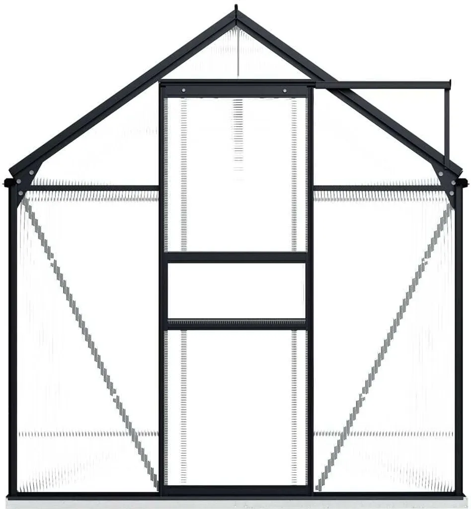 Serre de jardin en aluminium et polycarbonate 4,75 m² avec embase fixe - 2