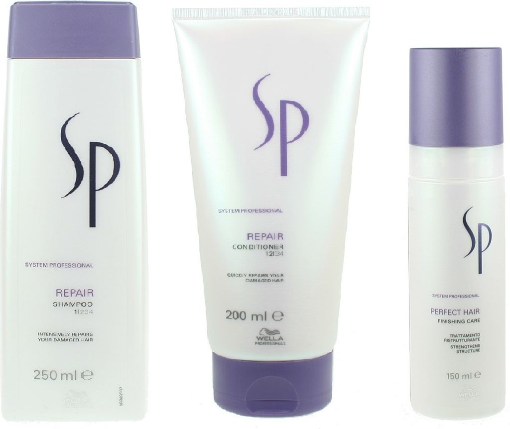 Wella SP Repair Shampoo 250ml + Conditioner 200ml + Perfect Hair Finishing Care 150ml