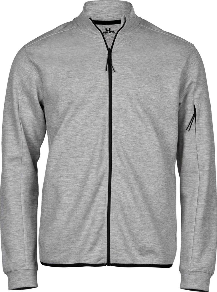 Tee Jays - Strickjacke für Herren, Durchgehender Reißverschluss, Athletisch BC7091 (XL) (Grau meliert)