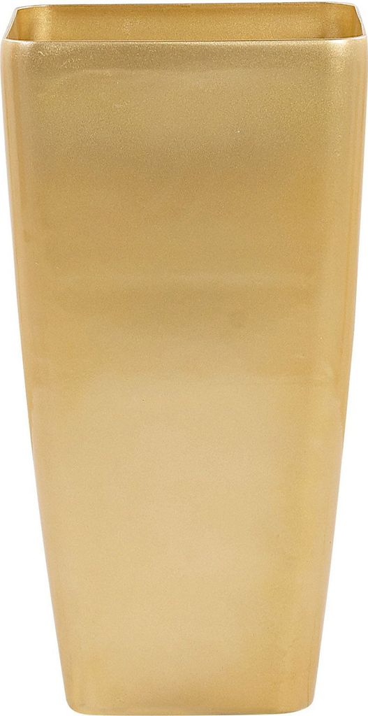 BELIANI Blumenkübel Gold Steingemisch Kunstharz und Glasfaser 40 x 40 x 76 cm Rechteckig Modern Gartenaccessoires Gartenzubehör Terrasse Balkon