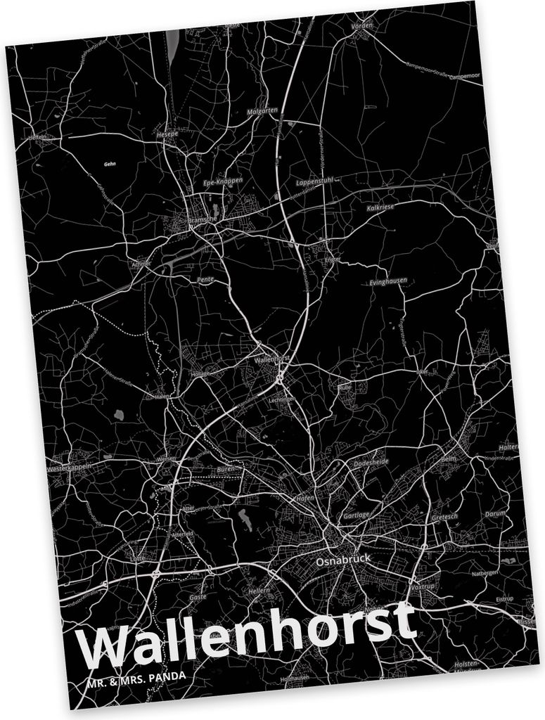 Mr. & Mrs. Panda Postkarte Wallenhorst - Geschenk, Ansichtskarte, Stadt, Ansichtskarten, Dorf Karte Landkarte Map Stadtplan, Grußkarte, bildkarte,...