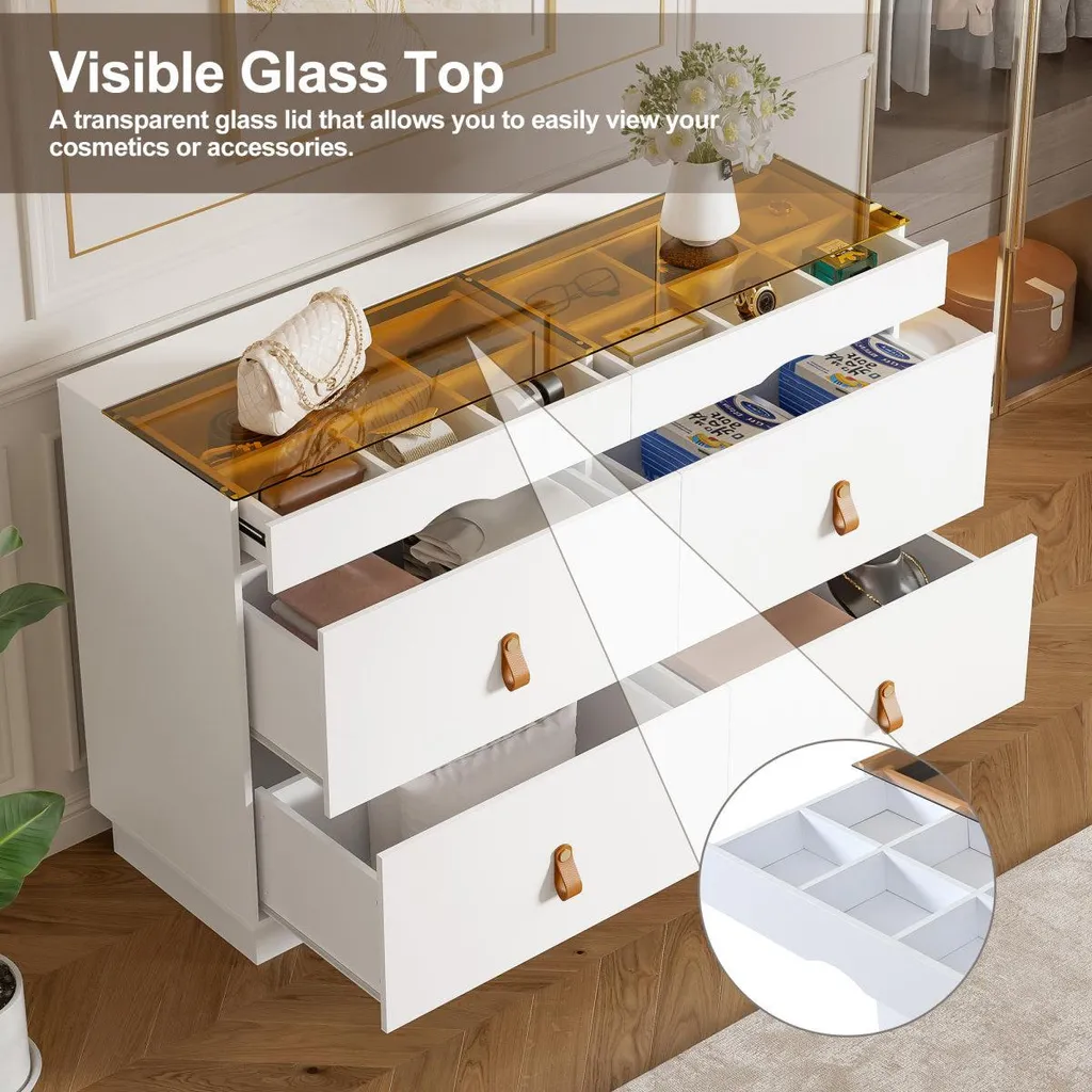 Coiffeuse et Commode de Rangement Blanche L120cm pour la Chambre - 8