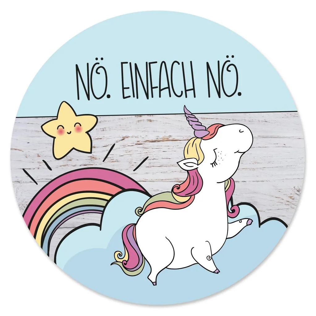 Tapis de souris rond 22cm Licorne dv221 - Accessoire bureau antidérapant
