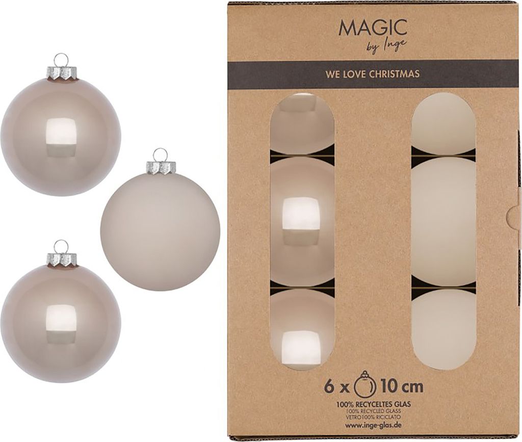 Weihnachtskugeln Glas 10cm 6 Stück - Fine Alabaster Produktbild 