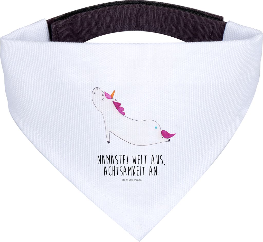 Mr. & Mrs. Panda Tuch Einhorn Yoga - Weiß - Geschenk, Unicorn, Halstuch, Einhörner, Namaste, Hundehalstuch, Schal Für Hunde, Sport, Hund